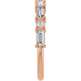 14K Gold Straight Baguette Natural Diamond Multi-Shape Anniversary Band – 1/5–5/8 CTW - Rose Gold - view 4