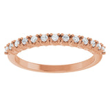 14K Gold Round Lab-Grown Diamond Eleven-Stone U-Prong Hidden Heart Anniversary Band – 1/5–5/8 CTW - Rose Gold - view 3