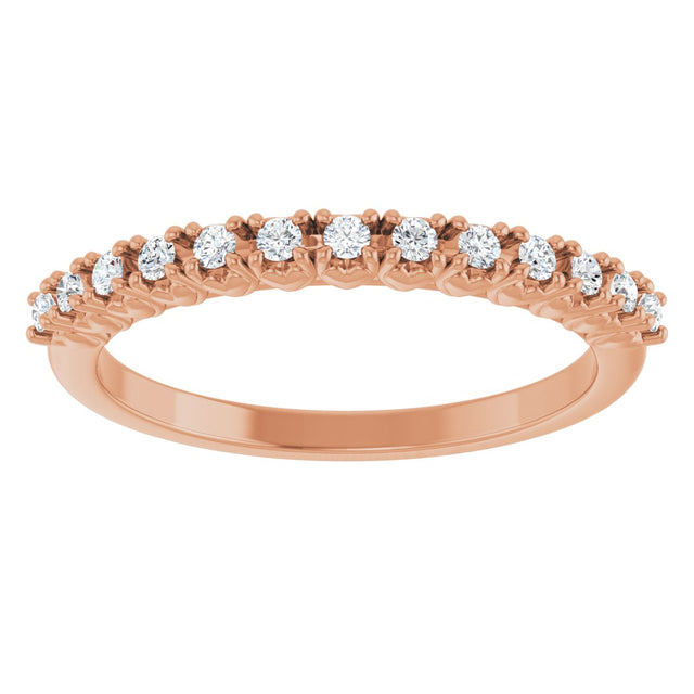 14K Gold Round Lab-Grown Diamond Eleven-Stone U-Prong Hidden Heart Anniversary Band – 1/5–5/8 CTW - Rose Gold - view 3