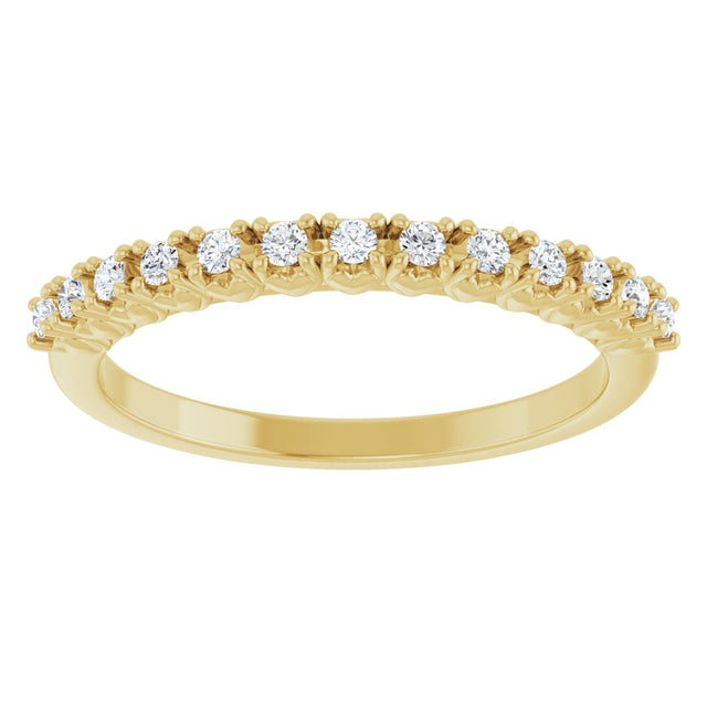 14K Gold Round Lab-Grown Diamond Eleven-Stone U-Prong Hidden Heart Anniversary Band – 1/5–5/8 CTW - Yellow Gold - view 3