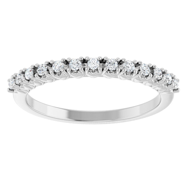 Platinum Round Natural Diamond Eleven-Stone U-Prong Hidden Heart Anniversary Band – .04–1/3 CTW - view 3