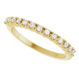14K Gold Round Lab-Grown Diamond Eleven-Stone U-Prong Hidden Heart Anniversary Band – 1/5–5/8 CTW - Yellow Gold - view 5