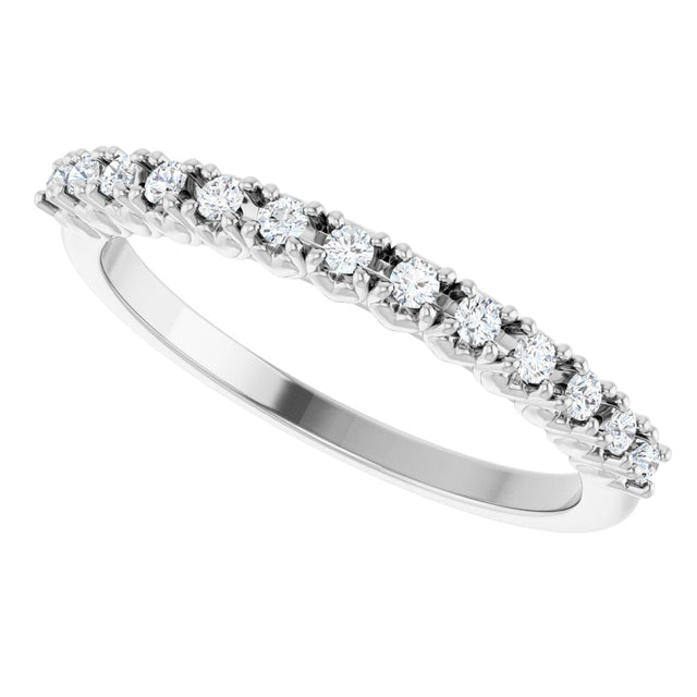 Platinum Round Natural Diamond Eleven-Stone U-Prong Hidden Heart Anniversary Band – .04–1/3 CTW - view 5