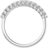 Platinum Round Natural Diamond Eleven-Stone U-Prong Hidden Heart Anniversary Band – .04–1/3 CTW - view 2