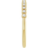 14K Gold Round Lab-Grown Diamond Eleven-Stone U-Prong Hidden Heart Anniversary Band – 1/5–5/8 CTW - Yellow Gold - view 4
