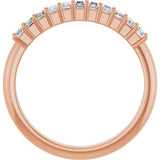 14K Gold Straight Baguette Lab-Grown Diamond Eleven-Stone Anniversary Band – 1/3–5/8 CTW - Rose Gold - view 2