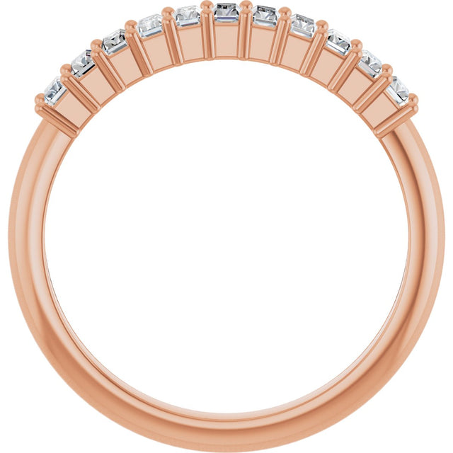 14K Gold Straight Baguette Lab-Grown Diamond Eleven-Stone Anniversary Band – 1/3–5/8 CTW - Rose Gold - view 2