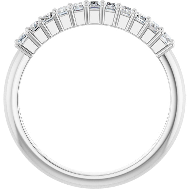 Platinum Straight Baguette Natural Diamond Eleven-Stone Anniversary Band – 1/2–3/4 CTW - view 2