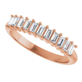 14K Gold Straight Baguette Lab-Grown Diamond Eleven-Stone Anniversary Band – 1/3–5/8 CTW - Rose Gold - view 5