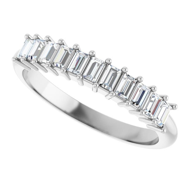 Platinum Straight Baguette Lab-Grown Diamond Eleven-Stone Anniversary Band – 1/3–5/8 CTW - view 5