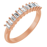 14K Gold Straight Baguette Natural Diamond Eleven-Stone Anniversary Band – 1/2–3/4 CTW - Rose Gold