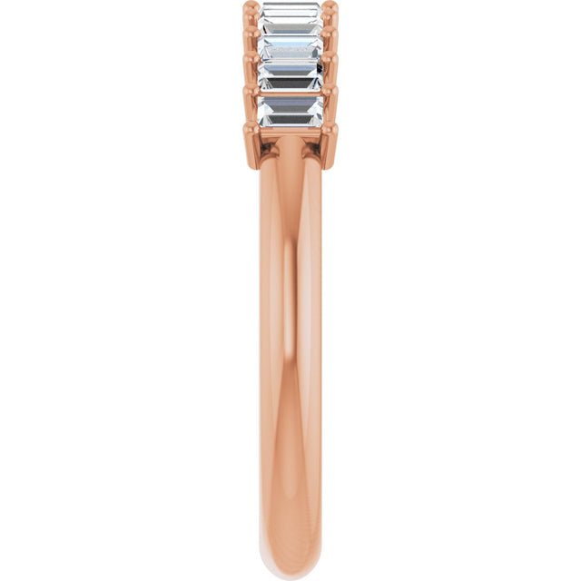 14K Gold Straight Baguette Lab-Grown Diamond Eleven-Stone Anniversary Band – 1/3–5/8 CTW - Rose Gold - view 4