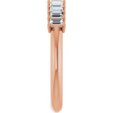 14K Gold Straight Baguette Natural Diamond Eleven-Stone Anniversary Band – 1/2–3/4 CTW - Rose Gold - view 4