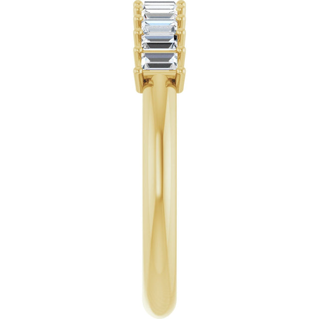 14K Gold Straight Baguette Lab-Grown Diamond Eleven-Stone Anniversary Band – 1/3–5/8 CTW - Yellow Gold - view 4