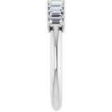 Platinum Straight Baguette Natural Diamond Eleven-Stone Anniversary Band – 1/2–3/4 CTW - view 4
