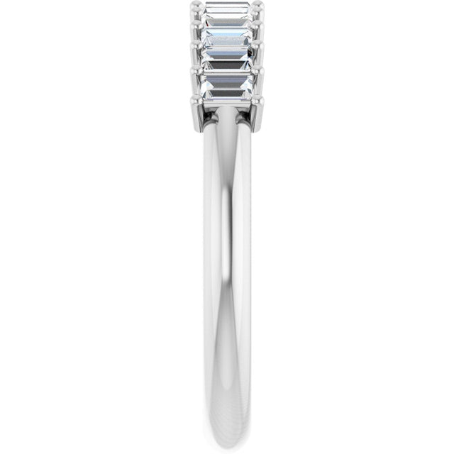 14K Gold Straight Baguette Lab-Grown Diamond Eleven-Stone Anniversary Band – 1/3–5/8 CTW - White Gold - view 4
