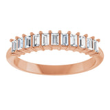 14K Gold Straight Baguette Natural Diamond Eleven-Stone Anniversary Band – 1/2–3/4 CTW - Rose Gold - view 3