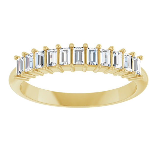 14K Gold Straight Baguette Lab-Grown Diamond Eleven-Stone Anniversary Band – 1/3–5/8 CTW - Yellow Gold - view 3