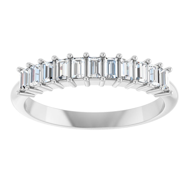 Platinum Straight Baguette Lab-Grown Diamond Eleven-Stone Anniversary Band – 1/3–5/8 CTW - view 3