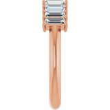 14K Gold Straight Baguette Natural Diamond Eleven-Stone Anniversary Band – 1/2–3/4 CTW - Rose Gold - view 4