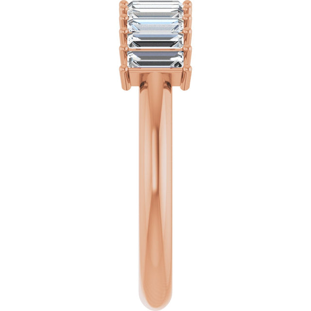 14K Gold Straight Baguette Lab-Grown Diamond Eleven-Stone Anniversary Band – 1/3–5/8 CTW - Rose Gold - view 4