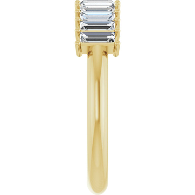 14K Gold Straight Baguette Natural Diamond Eleven-Stone Anniversary Band – 1/2–3/4 CTW - Yellow Gold - view 4