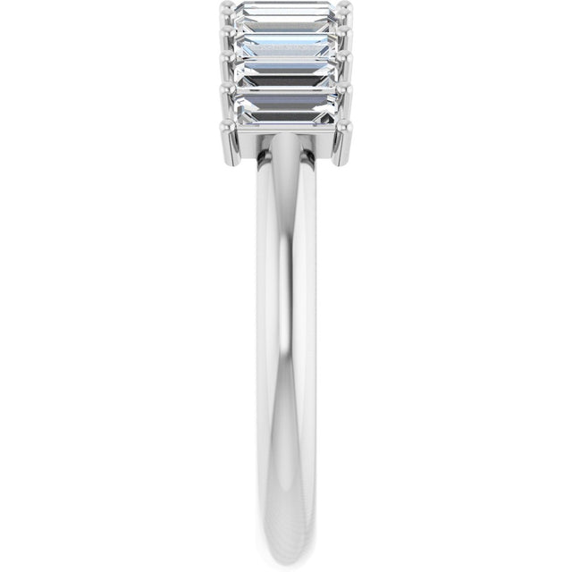 Platinum Straight Baguette Natural Diamond Eleven-Stone Anniversary Band – 1/2–3/4 CTW - view 4