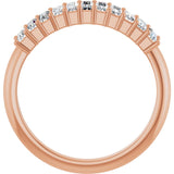 14K Gold Straight Baguette Natural Diamond Eleven-Stone Anniversary Band – 1/2–3/4 CTW - Rose Gold - view 2
