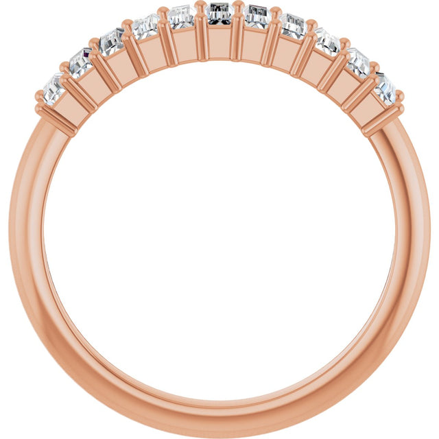 14K Gold Straight Baguette Natural Diamond Eleven-Stone Anniversary Band – 1/2–3/4 CTW - Rose Gold - view 2