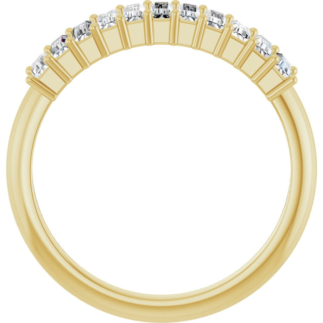 14K Gold Straight Baguette Lab-Grown Diamond Eleven-Stone Anniversary Band – 1/3–5/8 CTW - Yellow Gold - view 2