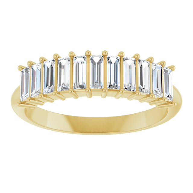 14K Gold Straight Baguette Lab-Grown Diamond Eleven-Stone Anniversary Band – 1/3–5/8 CTW - Yellow Gold - view 3