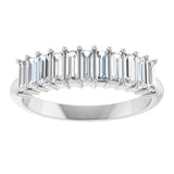14K Gold Straight Baguette Lab-Grown Diamond Eleven-Stone Anniversary Band – 1/3–5/8 CTW - White Gold - view 3