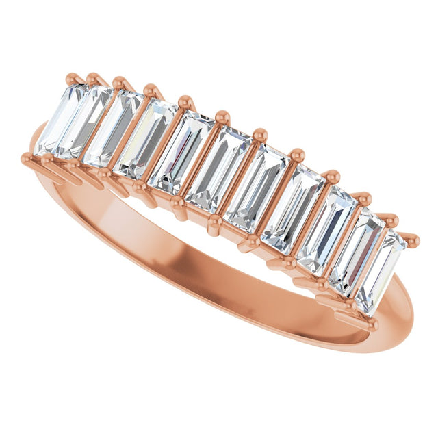 14K Gold Straight Baguette Lab-Grown Diamond Eleven-Stone Anniversary Band – 1/3–5/8 CTW - Rose Gold - view 5