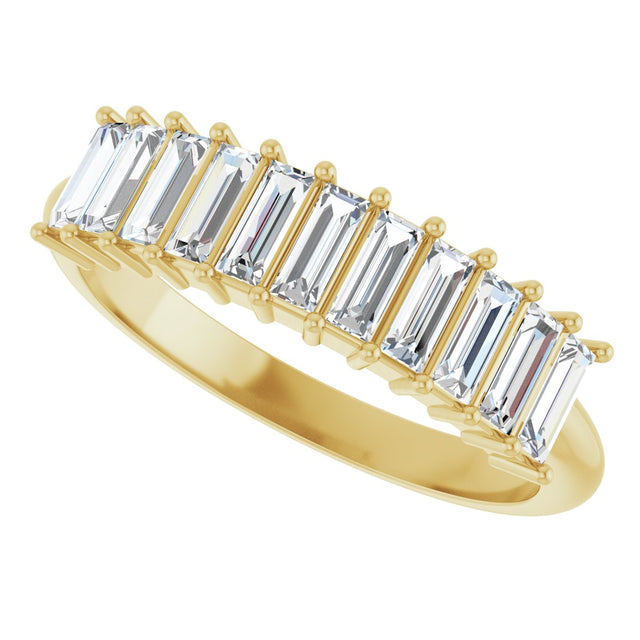 14K Gold Straight Baguette Lab-Grown Diamond Eleven-Stone Anniversary Band – 1/3–5/8 CTW - Yellow Gold - view 5