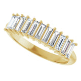 14K Gold Straight Baguette Natural Diamond Eleven-Stone Anniversary Band – 1/2–3/4 CTW - Yellow Gold - view 5