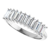 Platinum Straight Baguette Natural Diamond Eleven-Stone Anniversary Band – 1/2–3/4 CTW - view 5