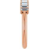 14K Gold Straight Baguette Natural Diamond Eleven-Stone Anniversary Band – 1/2–3/4 CTW - Rose Gold - view 4