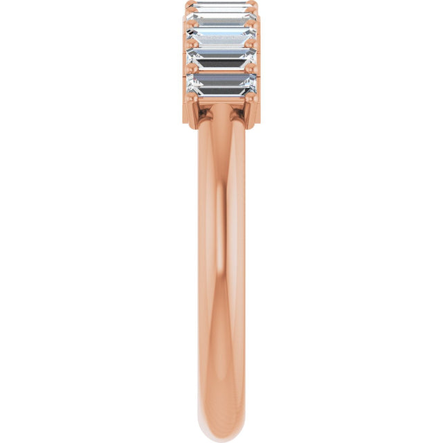 14K Gold Straight Baguette Lab-Grown Diamond Eleven-Stone Anniversary Band – 1/3–5/8 CTW - Rose Gold - view 4