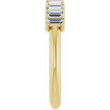 14K Gold Straight Baguette Natural Diamond Eleven-Stone Anniversary Band – 1/2–3/4 CTW - Yellow Gold - view 4