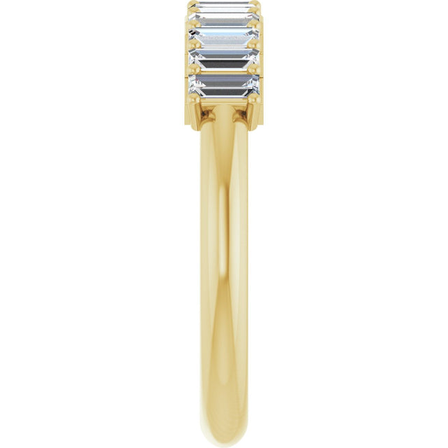 14K Gold Straight Baguette Natural Diamond Eleven-Stone Anniversary Band – 1/2–3/4 CTW - Yellow Gold - view 4