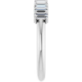 Platinum Straight Baguette Natural Diamond Eleven-Stone Anniversary Band – 1/2–3/4 CTW - view 4