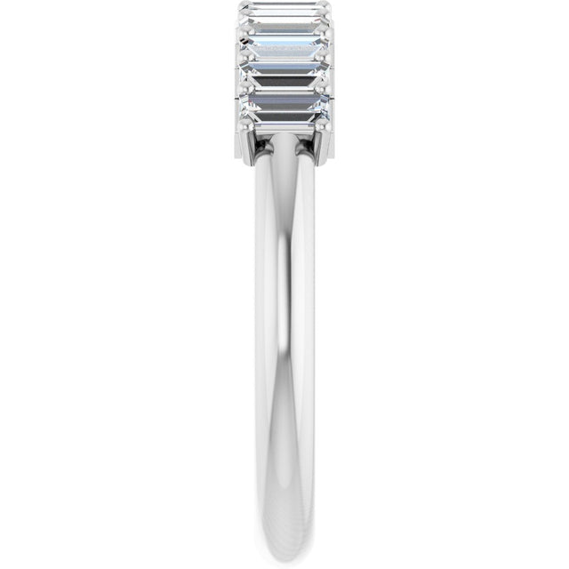 14K Gold Straight Baguette Natural Diamond Eleven-Stone Anniversary Band – 1/2–3/4 CTW - White Gold - view 4