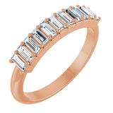 14K Gold Straight Baguette Lab-Grown Diamond Eleven-Stone Anniversary Band – 1/3–5/8 CTW - Rose Gold