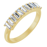 14K Gold Straight Baguette Lab-Grown Diamond Eleven-Stone Anniversary Band – 1/3–5/8 CTW - Yellow Gold