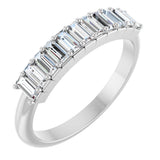 14K Gold Straight Baguette Lab-Grown Diamond Eleven-Stone Anniversary Band – 1/3–5/8 CTW - White Gold
