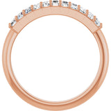 14K Gold Straight Baguette Lab-Grown Diamond Eleven-Stone Anniversary Band – 1/3–5/8 CTW - Rose Gold - view 2