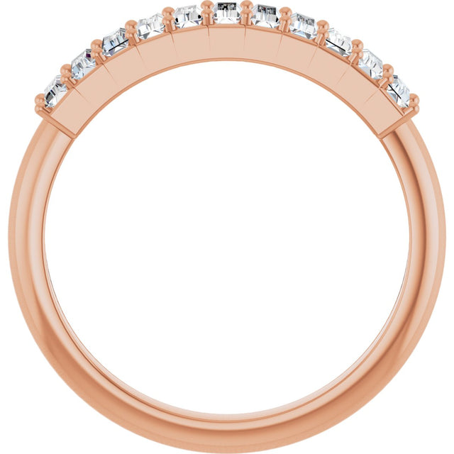14K Gold Straight Baguette Lab-Grown Diamond Eleven-Stone Anniversary Band – 1/3–5/8 CTW - Rose Gold - view 2