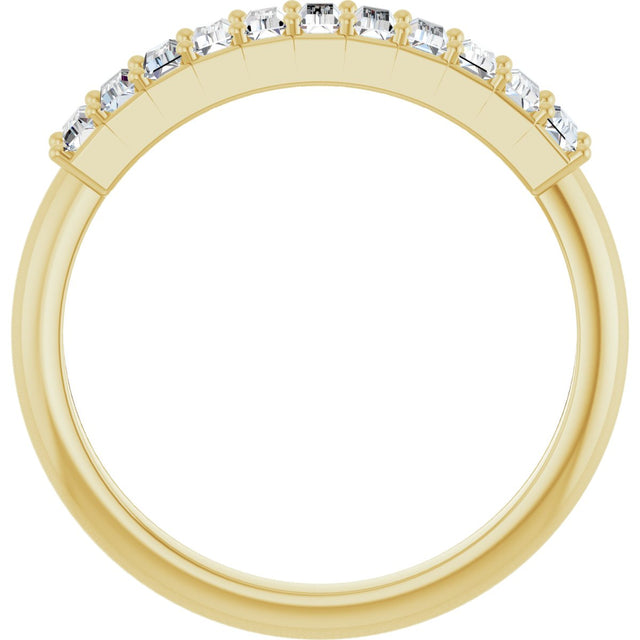 14K Gold Straight Baguette Lab-Grown Diamond Eleven-Stone Anniversary Band – 1/3–5/8 CTW - Yellow Gold - view 2