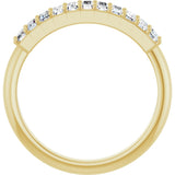 14K Gold Straight Baguette Natural Diamond Eleven-Stone Anniversary Band – 1/2–3/4 CTW - Yellow Gold - view 2
