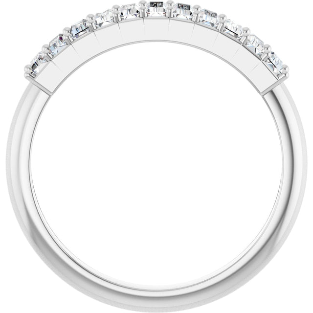 Platinum Straight Baguette Lab-Grown Diamond Eleven-Stone Anniversary Band – 1/3–5/8 CTW - view 2